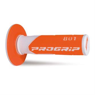 coppia manopole pro grip 801 bianco arancione fluo