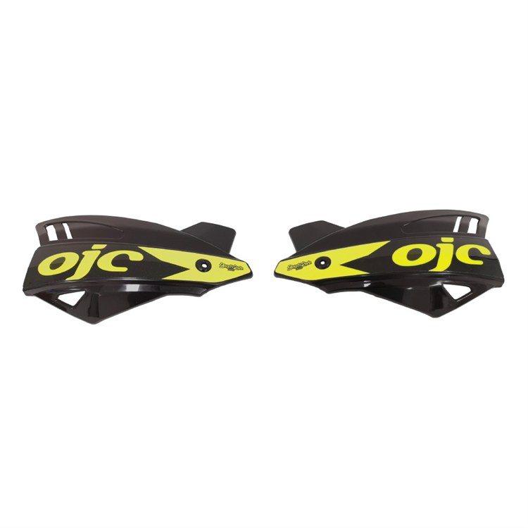 Coppia paramani OJC SHARK universali Nero [adesivo Giallo fluo]