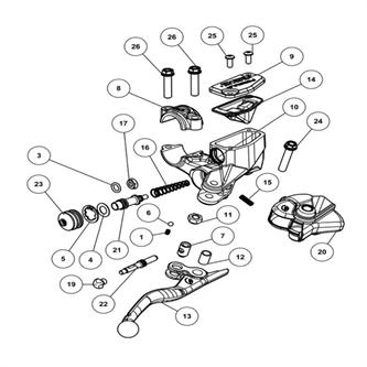 leva completa pompa freno anteriore originale ohvale gp0 std 2014 2023 formula