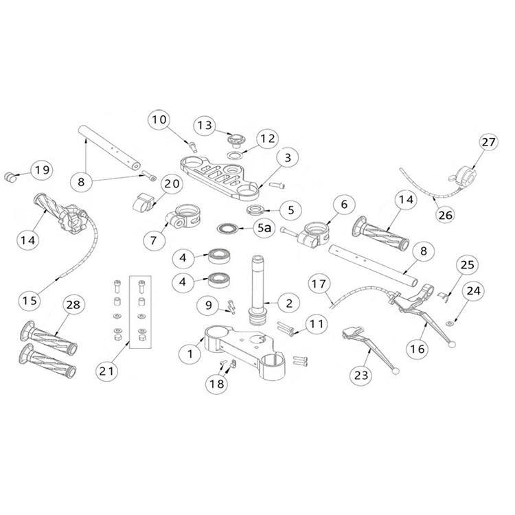 Ferma cavo piastra di sterzo inferiore originale Ohvale GP0 EVO (2022-2024) 