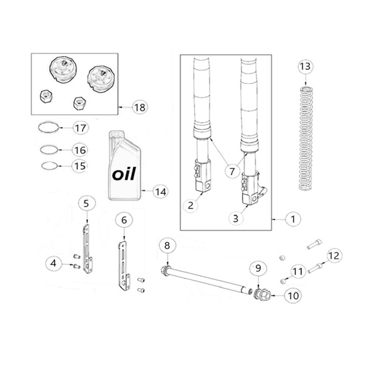 Forcella originale Ohvale GP2 (2021-2025)  stelo 33 mm