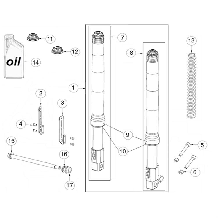 Forcella originale Ohvale GP2 (2021-2025) Racing