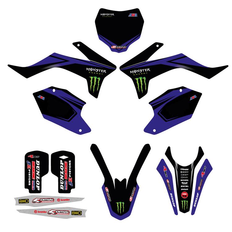 Kit grafiche pit bike Apollo RXF Monster Blu