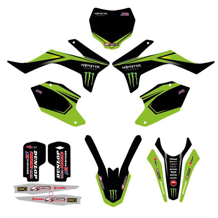 Kit grafiche pit bike Apollo RXF Monster Verde