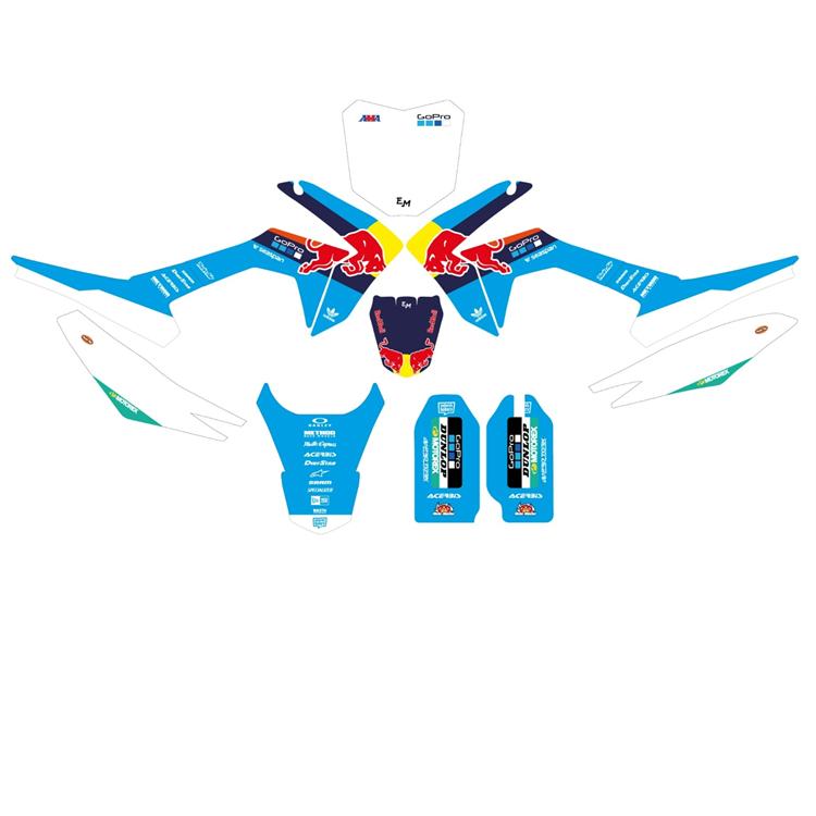Kit grafiche pit bike CRF 65 RedBull Ice Bianco