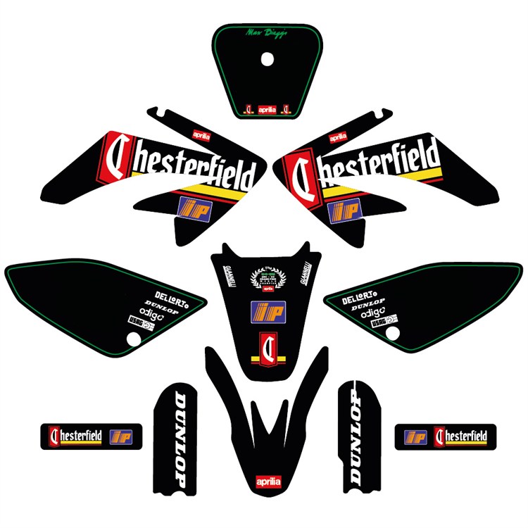 Kit grafiche pit bike CRF 70 Chesterfield Nero