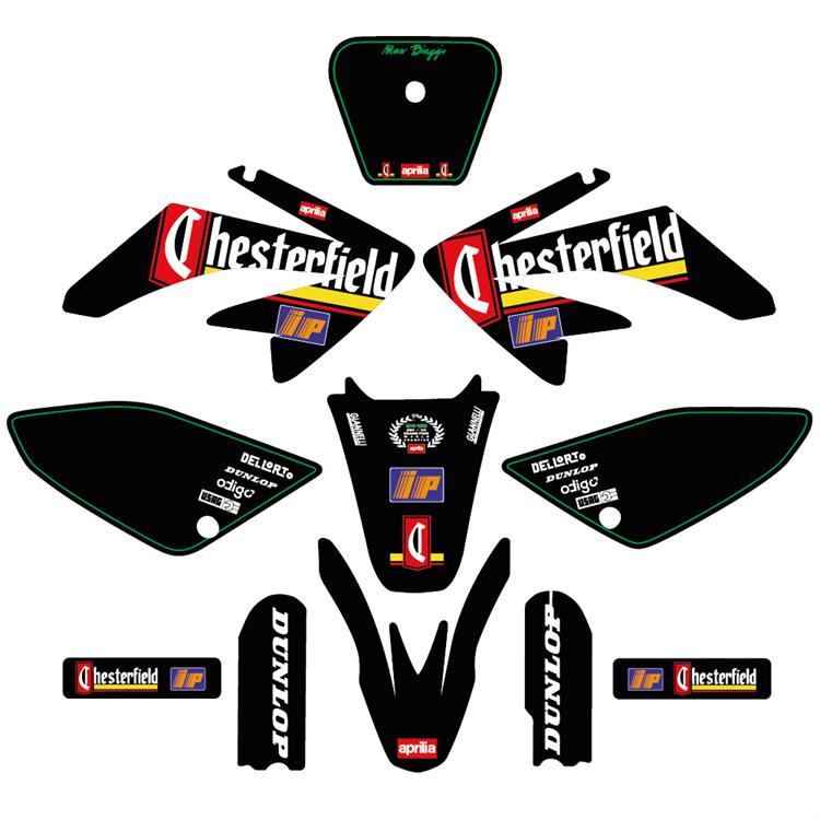 Kit grafiche pit bike CRF 70 Chesterfield Nero