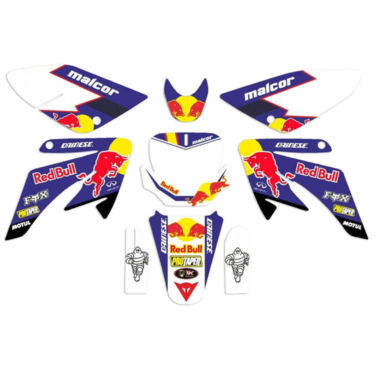 Kit grafiche pit bike CRF 70 RedBull Blu