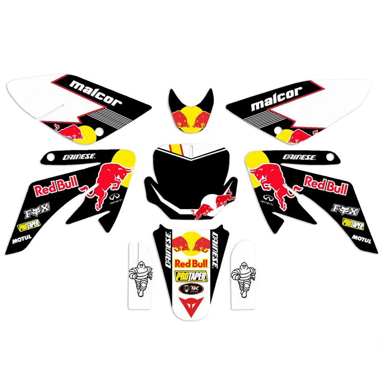 Kit grafiche pit bike CRF 70 RedBull Nero