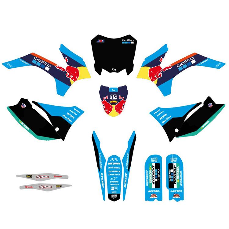 Kit grafiche pit bike replica KTM 85 RedBull Ice Nero