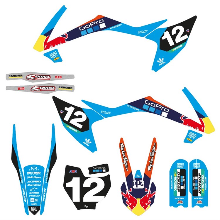Kit grafiche pit bike replica KTM 65 Redbull personalizzabili