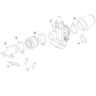 manicotto aspirazione originale ohvale gp0 evo 110 4 marce 22 25