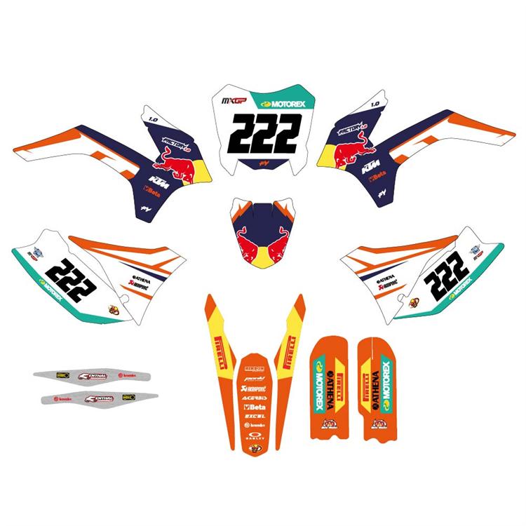 Kit grafiche pit bike replica KTM 85 Cairoli personalizzabili