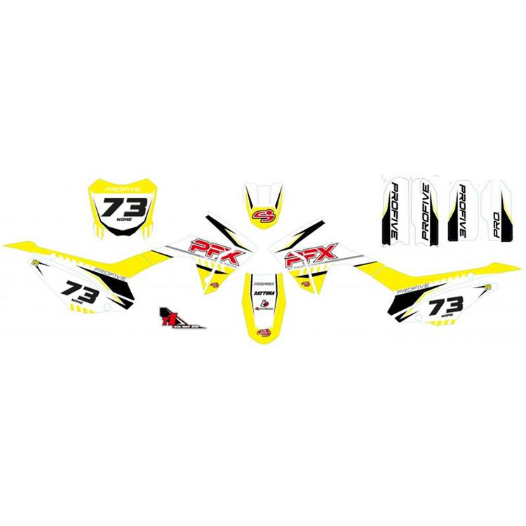 Kit grafiche originali Profive PFX 125 Giallo personalizzabili