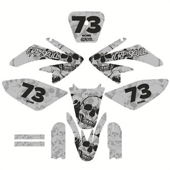 kit grafiche pit bike crf 70 skull grigio