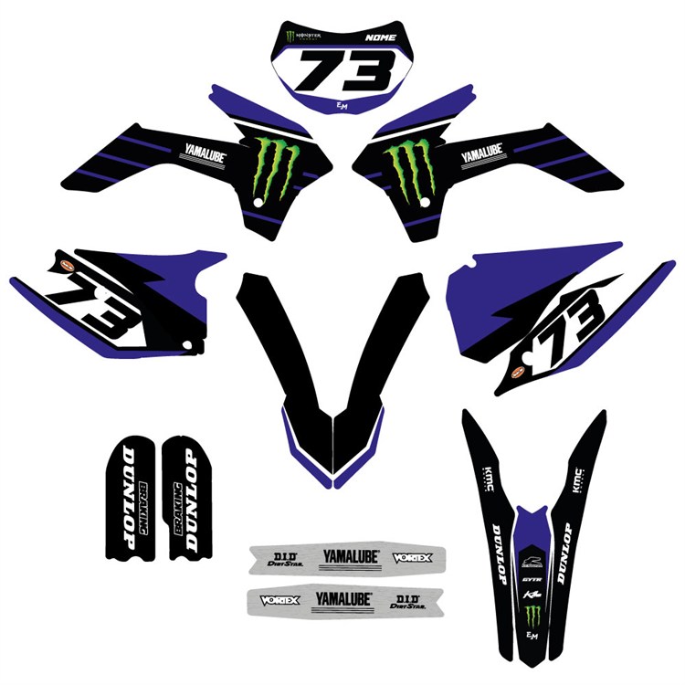 Kit grafiche pit bike KAYO K2 250 Monster Blu personalizzabili
