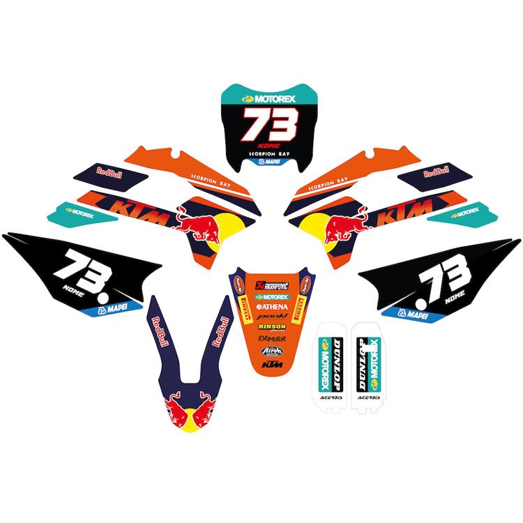 Kit grafiche pit bike KAYO KRZ/TT RedBull Black