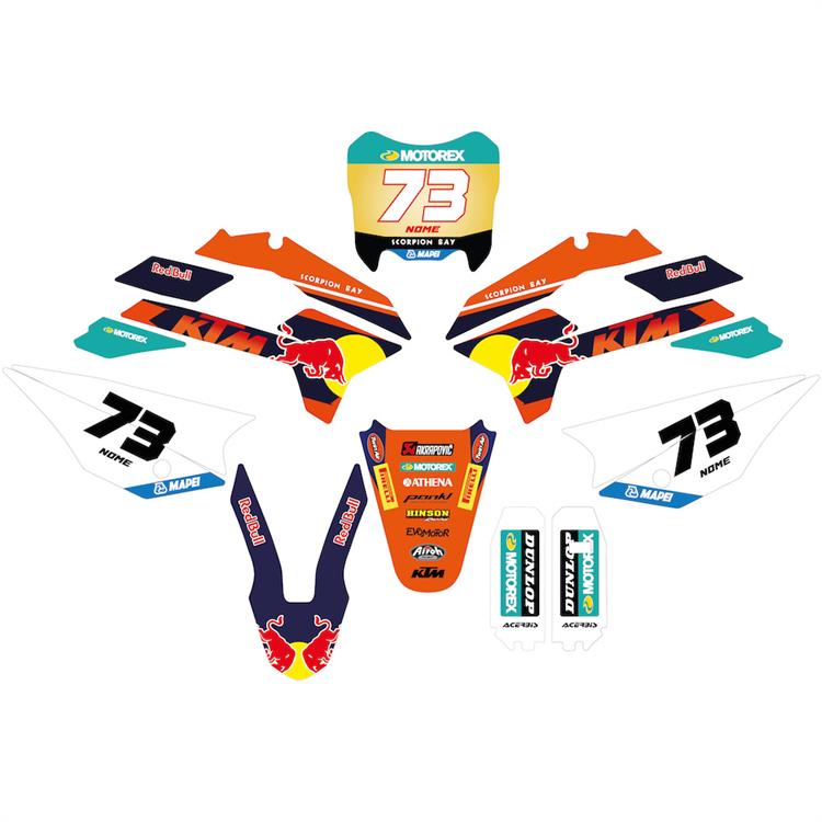 Kit grafiche pit bike KAYO KRZ/TT RedBull White