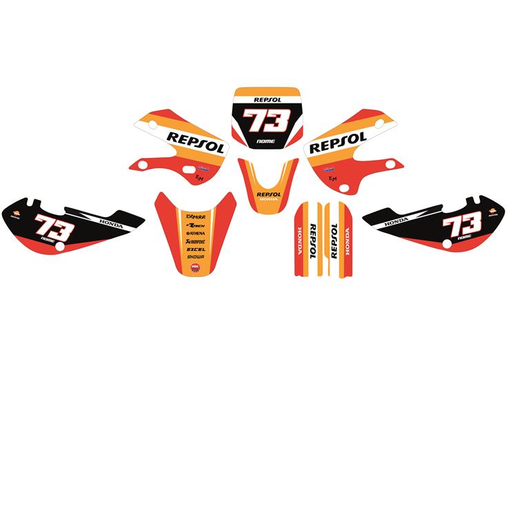 Kit grafiche pit bike KLX Repsol