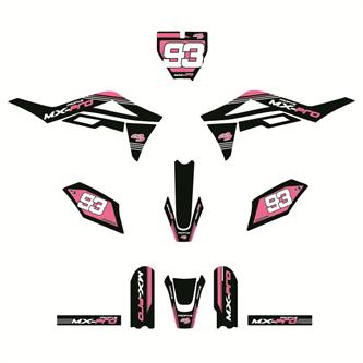 kit grafiche pit bike minicross profive mx pro rosa
