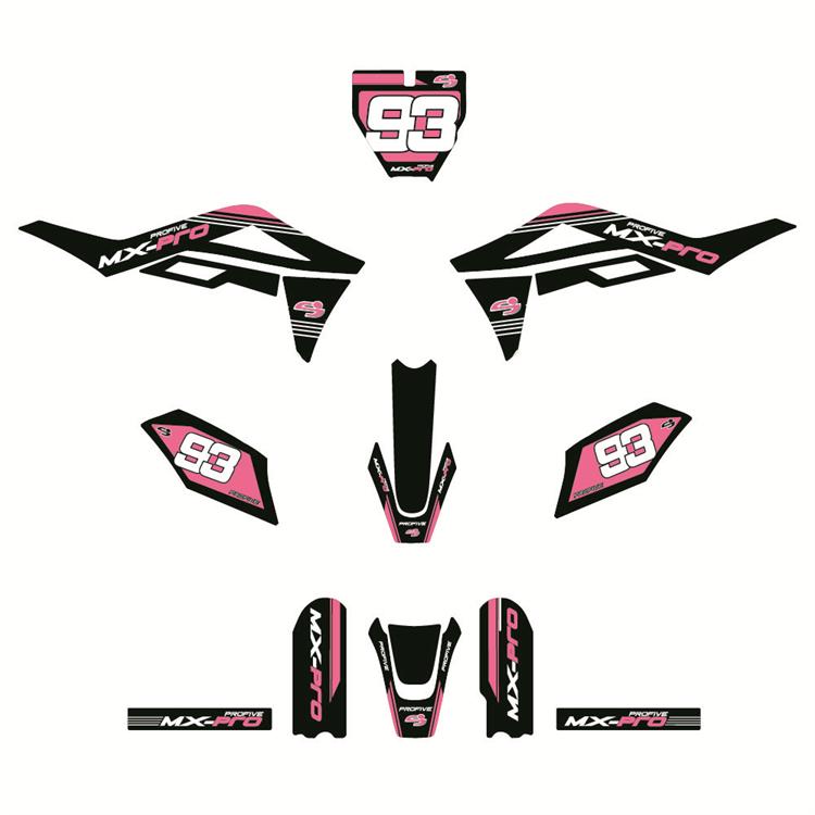 Kit grafiche pit bike minicross Profive MX PRO Rosa