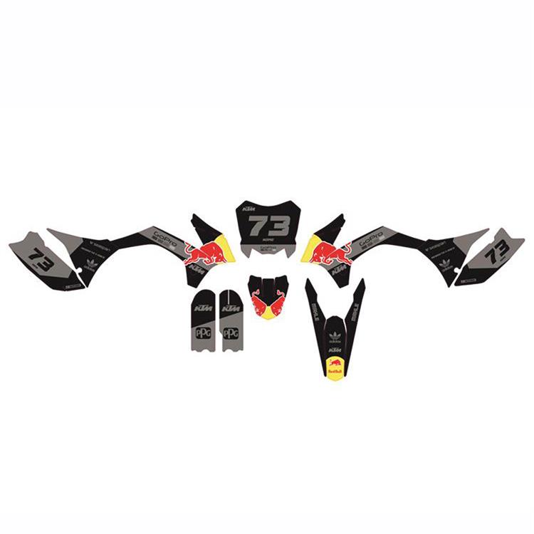 Kit grafiche pit bike replica KTM 85 - Red Bull Nero Grigio