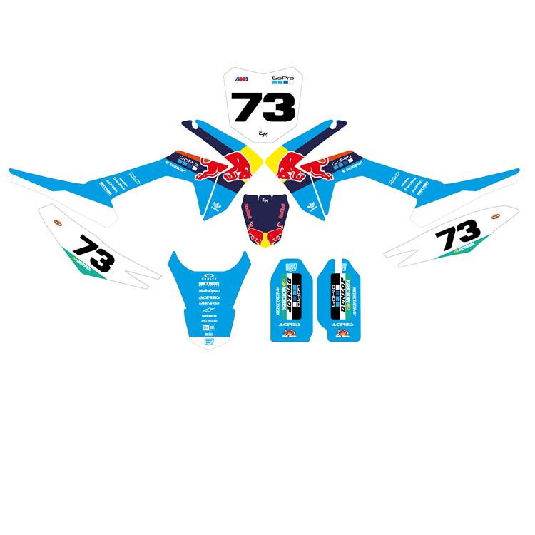Kit grafiche pit bike CRF 65 RedBull Ice Bianco