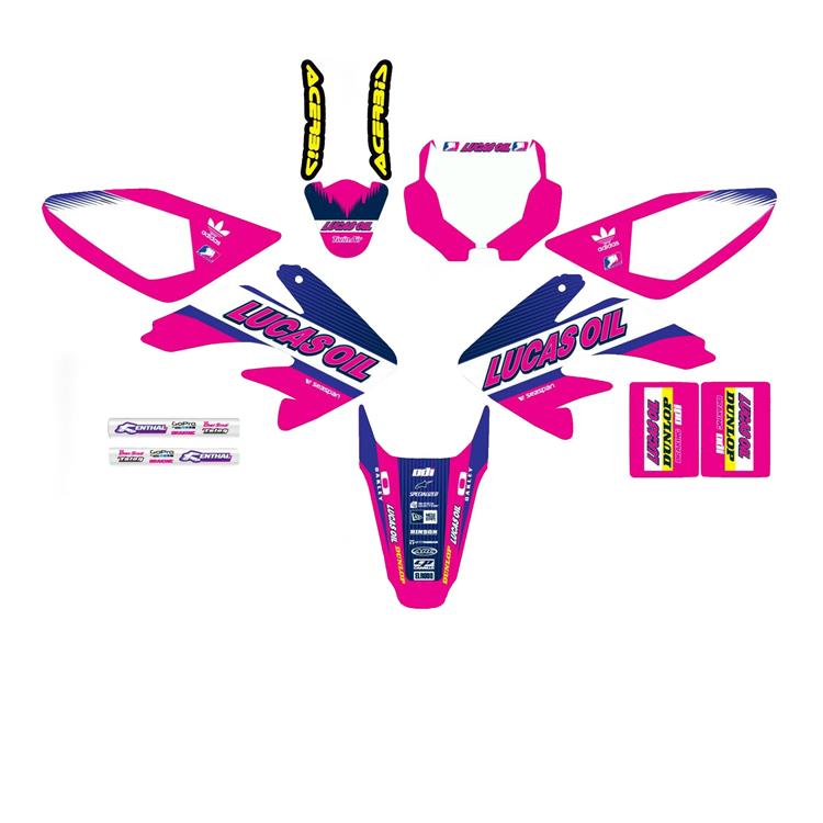 Kit grafiche pit bike CRF 70 Luca Oil Rosa