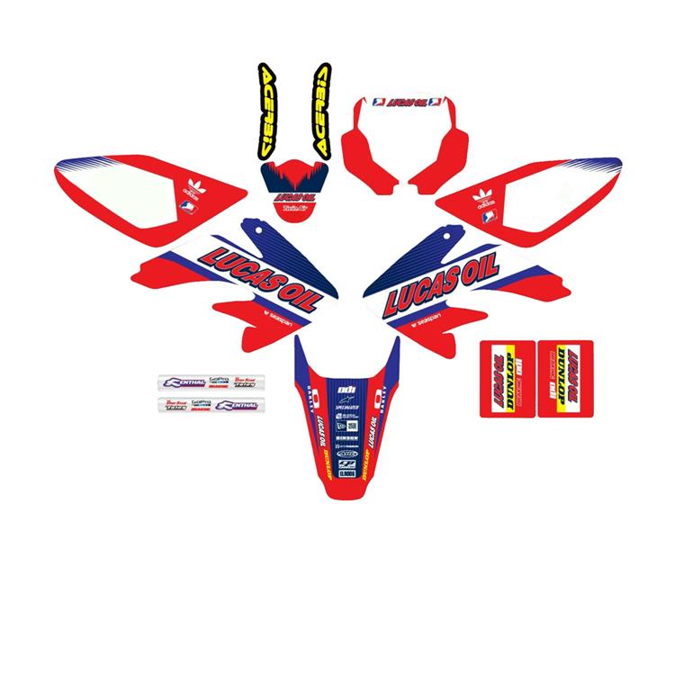 Kit grafiche pit bike CRF 70 Lucas Oil Rosso