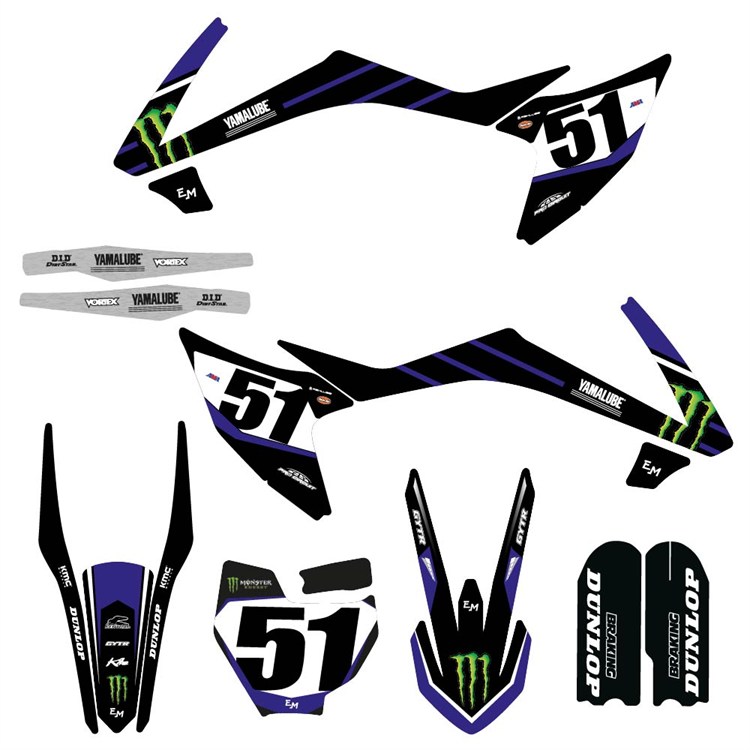 Kit grafiche pit bike replica KTM 65 Yamaha Monster personalizzabili