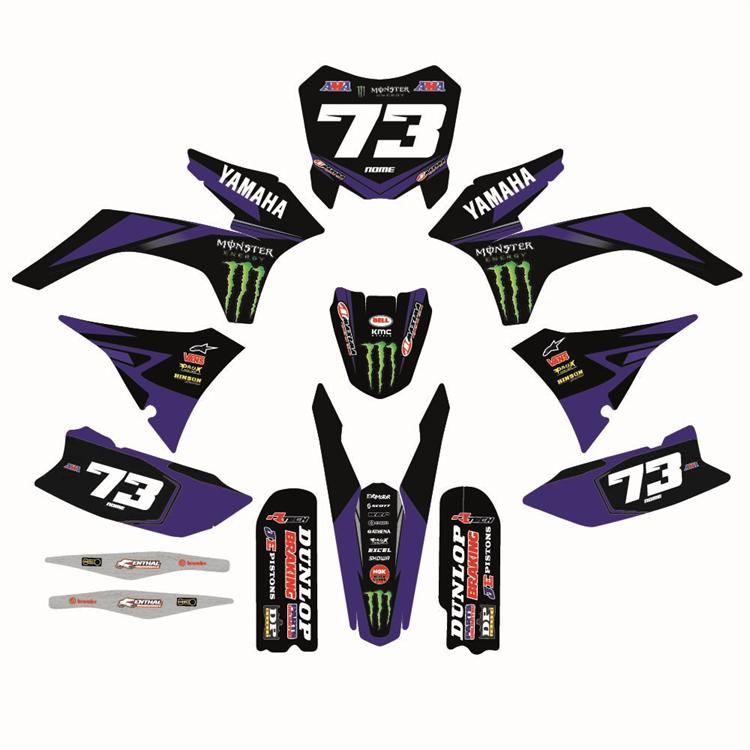 Kit grafiche pit bike replica KTM 85 Yamaha Monster Blu personalizzabili