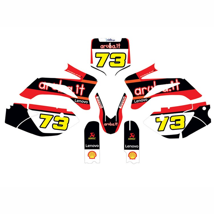 Kit grafiche pit bike TTR Ducati Aruba personalizzabili