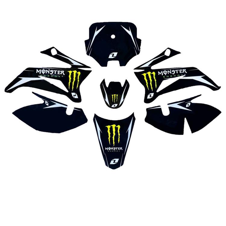 Kit grafiche pit bike TTR Monster Nere