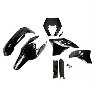 kit plastiche con parasteli ktm 125 exc 09 11 colore nero