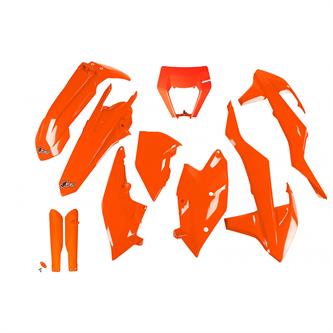 kit plastiche con parasteli ktm 125 xc w 17 19 colore arancione fluo