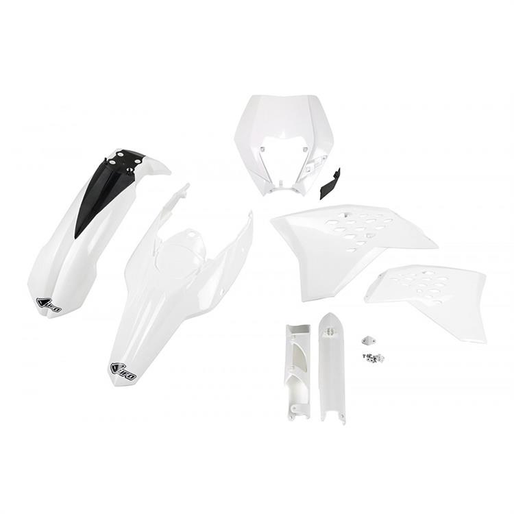 Kit plastiche con parasteli KTM 400 EXC-F (09-11) - colore bianco