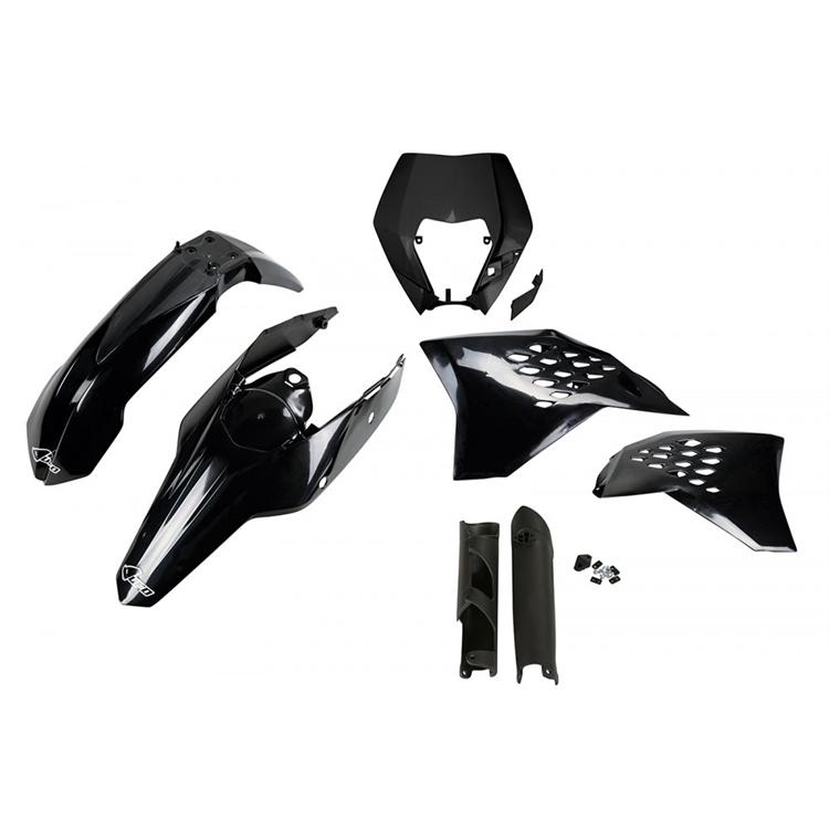 Kit plastiche con parasteli KTM 450 EXC-F (2009-2011) - colore Nero