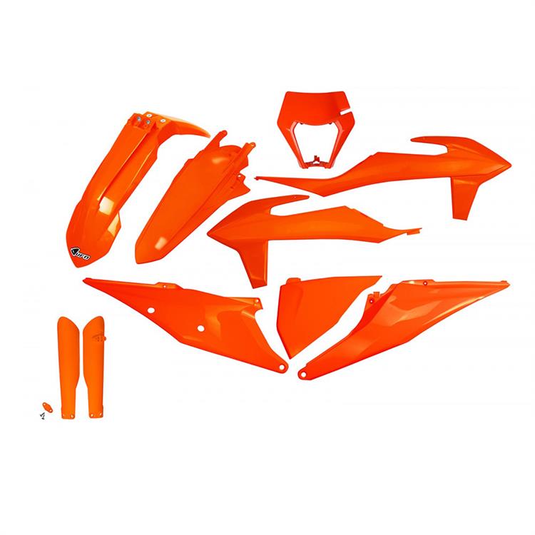 Kit plastiche con parasteli KTM 500 EXC-F (2020-2023) - colore Arancione fluo