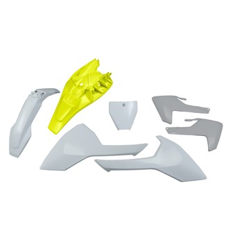 kit plastiche husqvarna 85 tc 18 24 colore giallo fluo bianco