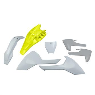 kit plastiche husqvarna 85 tc 18 24 colore giallo fluo bianco