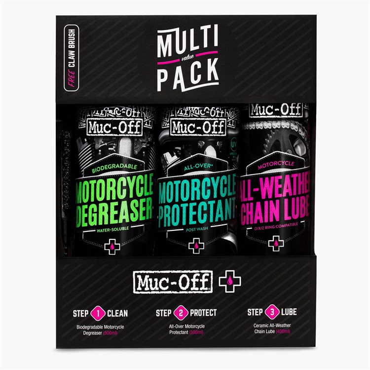 Kit pulizia moto Muc-Off - lavaggio e protezione con spazzola