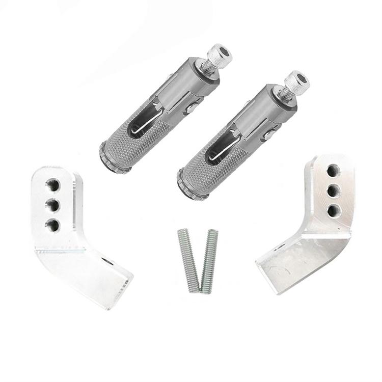 Kit supporti rialzati mod.1 Argento + pedane pieghevoli Argento