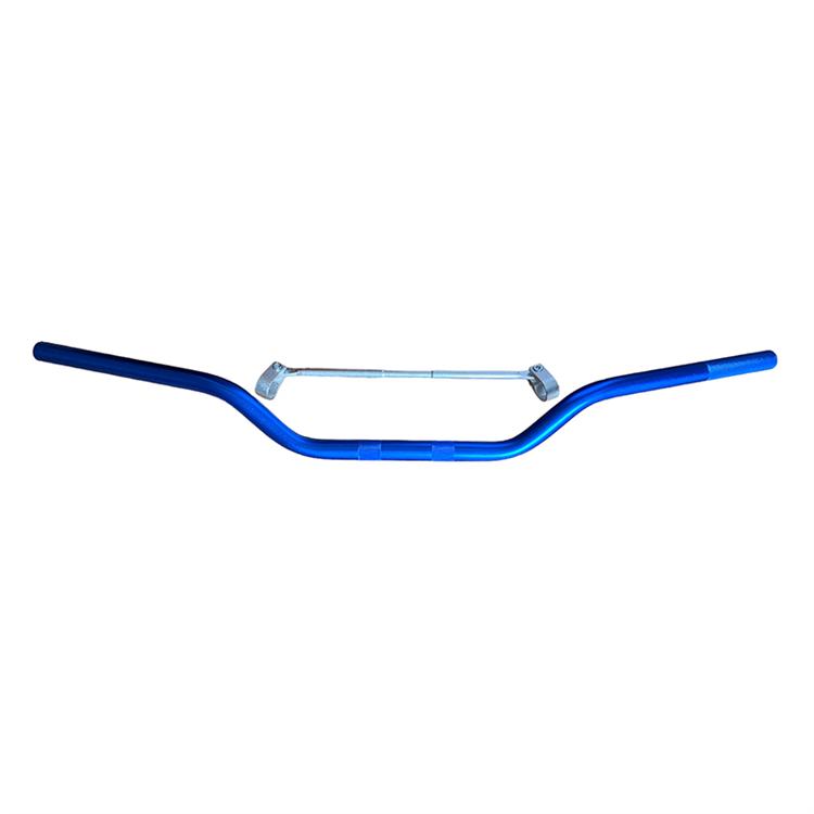 Manubrio alluminio 22 mm piega bassa Blu Argento