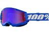 Mascherina 100% STRATA 2.0 Blu - Lente a Specchio Rosso e Blu in Mascherine Motocross