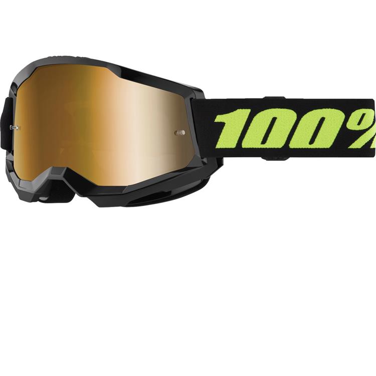 Mascherina 100% STRATA 2.0 Nero e Giallo - Lente a Specchio Oro