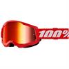 Mascherina 100% STRATA 2.0 Rossa - Lente a Specchio Rossa in Mascherine Motocross