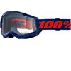 Mascherina 100% STRATA 2.0 Blu scuro - Lente Chiara in Mascherine Motocross