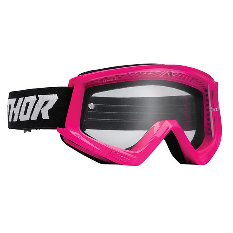 Mascherina bambino THOR Combat Rosa Fluo Nero - lente chiara