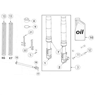 molla forcella k6 originale ohvale gp2 21 25 stelo 33 mm