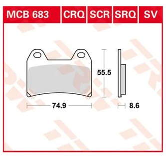 pastiglie freno mcb683 trw